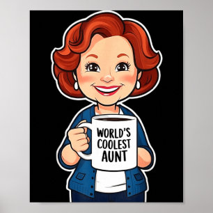 Tante Coolste der Welt Lustiges Kaffee Liebhaber G Poster