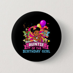 Tante Das Geburtstagsmädchen Party Rosa Puppe Fami Button