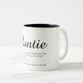 Tante Definition Zitat Stilvolles Skript Zweifarbige Tasse (VorderseiteRechts)