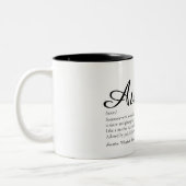 Tante Definition Zitat Stilvolles Skript Zweifarbige Tasse (Links)