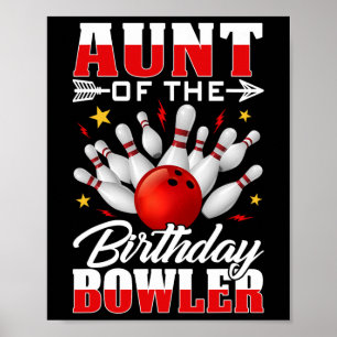 Tante der Bowler-Tag-Bowling-Party-Cel Poster