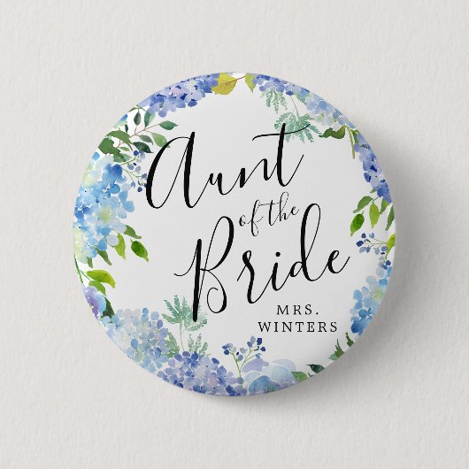 Tante der Braut | Carolina Bloom Wedding Button (Vorderseite)