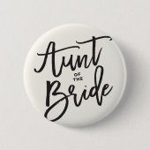 Tante der Bride Brush Script Wedding Bridal Button (Vorderseite)