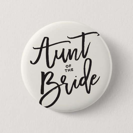 Tante der Bride Brush Script Wedding Bridal Button (Vorderseite)