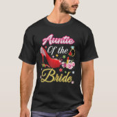 Tante der Bride Happy Wedding Blume rosa Schuhe T-Shirt (Vorderseite)