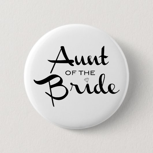 Tante der Bride Retro Black Script Button (Vorderseite)