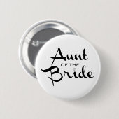 Tante der Bride Retro Black Script Button (Vorne & Hinten)