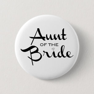 Tante der Bride Retro Black Script Button