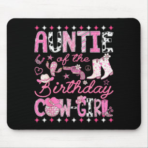 Tante der Geburtstags-Cowgirl Pink Rodeo Western Mousepad