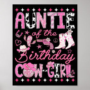 Tante der Geburtstags-Cowgirl Pink Rodeo Western Poster