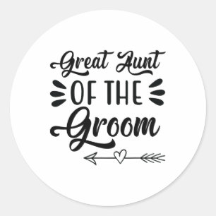 Tante der Groom Wedding Party Family Bridal Show Runder Aufkleber
