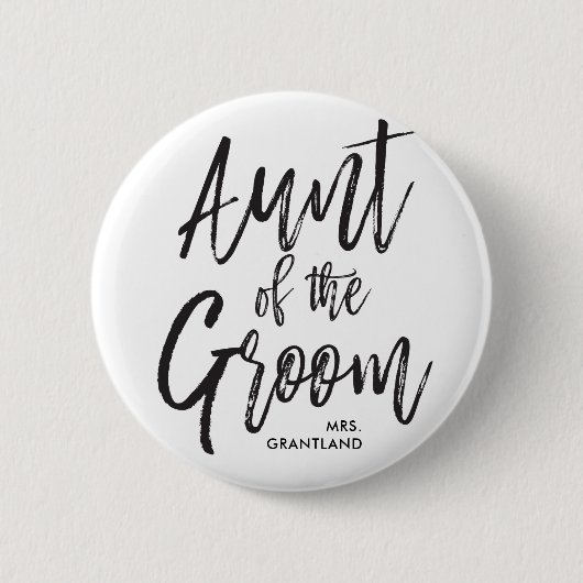 Tante der Skript-Hochzeit des Bräutigam-| Button (Vorderseite)