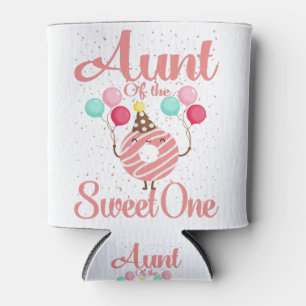 Tante der süßen Familie, die am 1. Geburtstag Dosenkühler