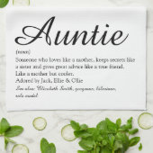 Tante der Welt, Definition Chic Script Geschirrtuch (Gefaltet)
