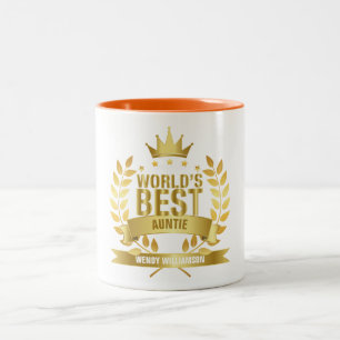 Tante der Welt, lustige Tante Gold Zweifarbige Tasse