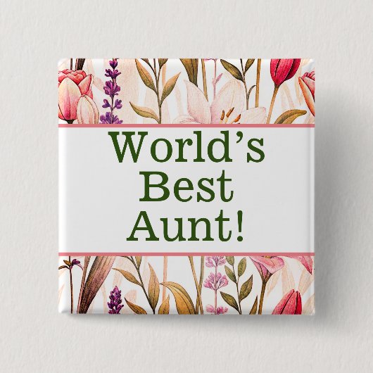 Tante der Welt Pin Button (Vorderseite)