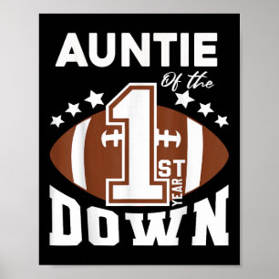 Tante des 1. Jahres Down Football Erster Geburtsta Poster