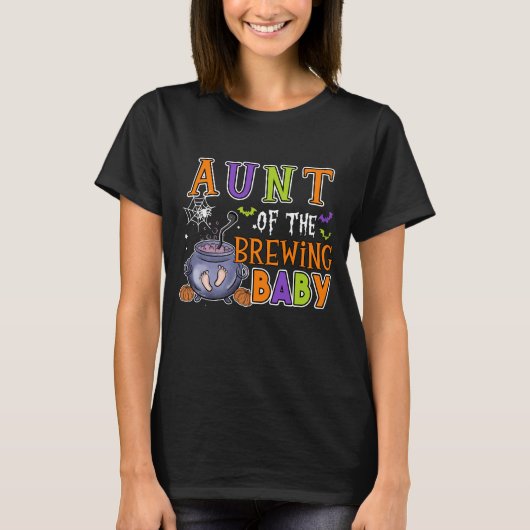 Tante des Brewing Baby Halloween Baby Shower spoky T-Shirt (Vorderseite)