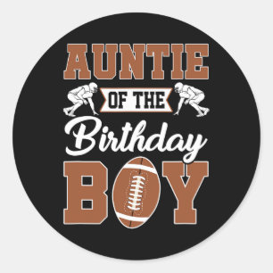 Tante des Geburtstags Boy Football Party Family m Runder Aufkleber