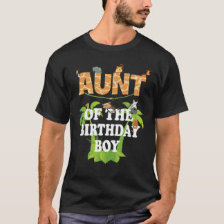 Tante des Geburtstags Junge Zoo Thema Tier-Party T-Shirt