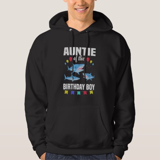 Tante des Geburtstagsjunge Hai-Party Hoodie (Vorderseite)