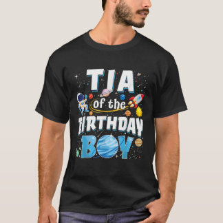 Tante des Geburtstagsjungen Astronaut Familie Raum T-Shirt