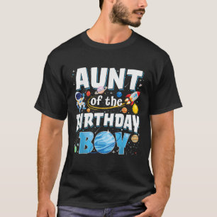 Tante des Geburtstagsjungen Astronaut Familie Welt T-Shirt