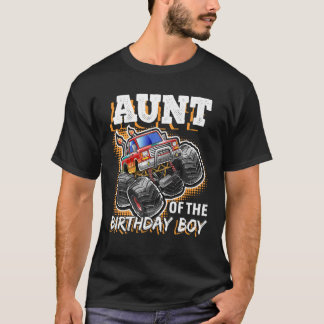 Tante des Geburtstagsjungen Monsters Truck Birthda T-Shirt