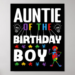 Tante des Geburtstagsjungs-Autismus-Bewusstseins-P Poster