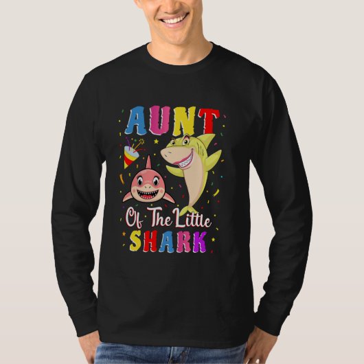 Tante des kleinen Hais Aunty Niece Shark Birthda T-Shirt (Vorderseite)