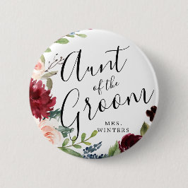Tante des Raumes | Burgundy Bouquet Wedding Button
