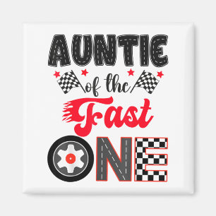 Tante des schnellen Autos Rennpapa 1. Geburtstag Magnet