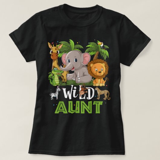 Tante des wilden Zoo Birthday Safari Jungle Animal T-Shirt (Design vorne)