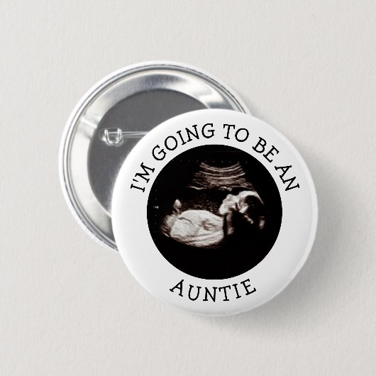 Tante, die es bald wird | Baby Shower Ultraschall Button (Vorne & Hinten)