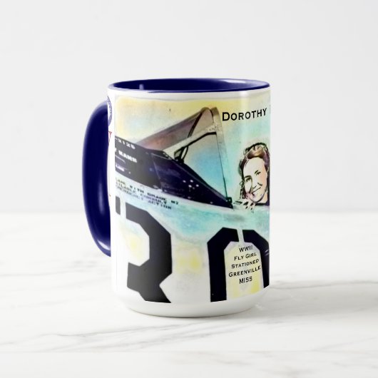 Tante Dot Ferguson WASP Pilot übergroße Tasse (Vorderseite Links)