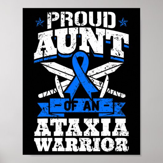 Tante eines Ataxia Krieger Bewusstsein Ribbon Dyst Poster (Vorne)