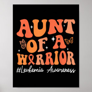 Tante eines Kämpfers Leukämie-Bewusstsein Orangefa Poster