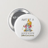 Tante eines Krieger-Elefanten-Kindheitskrebs-Kämpf Button (Vorne & Hinten)