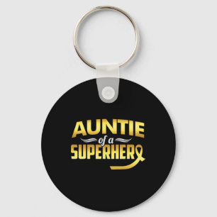 Tante eines Superhelden - Kindheitskrebsbewusstsei Schlüsselanhänger