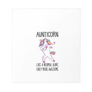 Tante Einhorn Damen Aunticorn wie eine normale Tan Notizblock