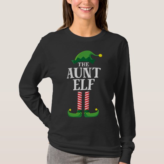 Tante Elf Matching Family Group Weihnachts-Party T-Shirt (Vorderseite)