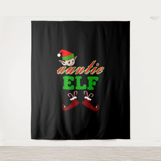 Tante Elf Weihnachtsgeschenk Wandteppich (Vorderseite)