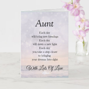 Tante Ermutigungsgedicht Design Gruß Karte