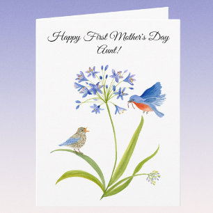 Tante erster Muttertag Blaue Vogel Karte