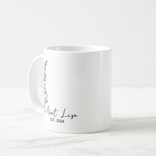 Tante EST. 2024, bald Tante Geschenk. Kaffeetasse (Vorderseite Links)