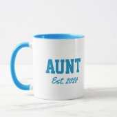 "Tante - est. Datum" Neues Geschenk Tasse (Links)
