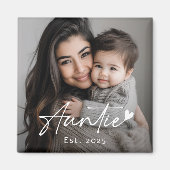 Tante Est Jahr Handschrift Herz Magnet (Vorne)