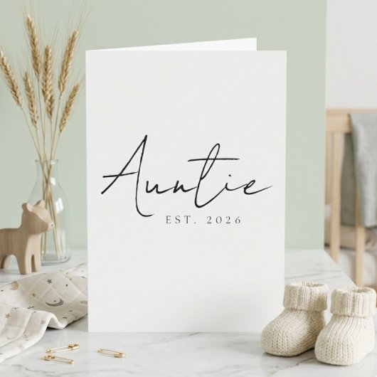 Tante EST Jahr Süße Ankündigungs-Schrift-Design Karte