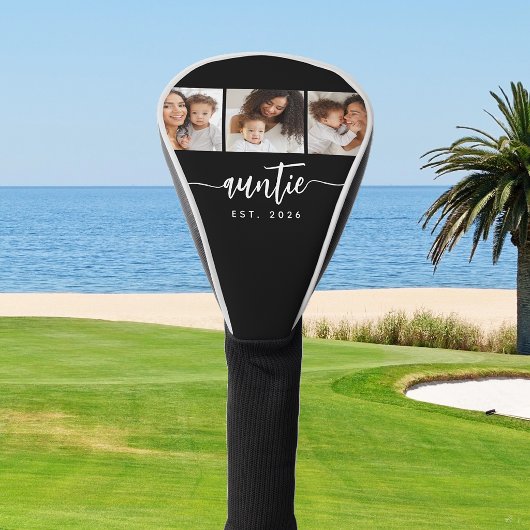 Tante Established Elegant Script Black 3 Foto Golf Headcover