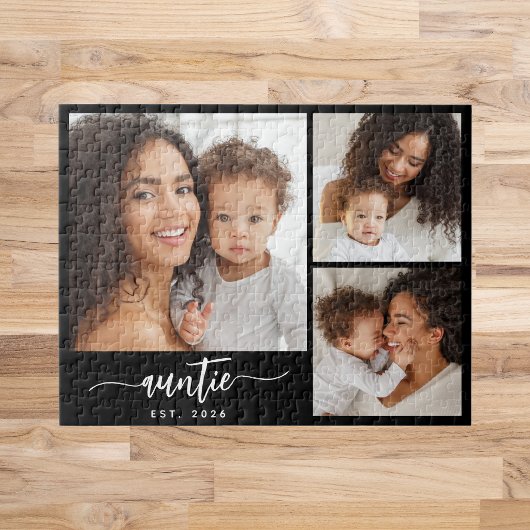 Tante Established Script-Typografie 3 Foto Puzzle